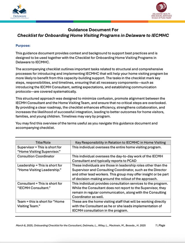 Guidance for Program Onboarding